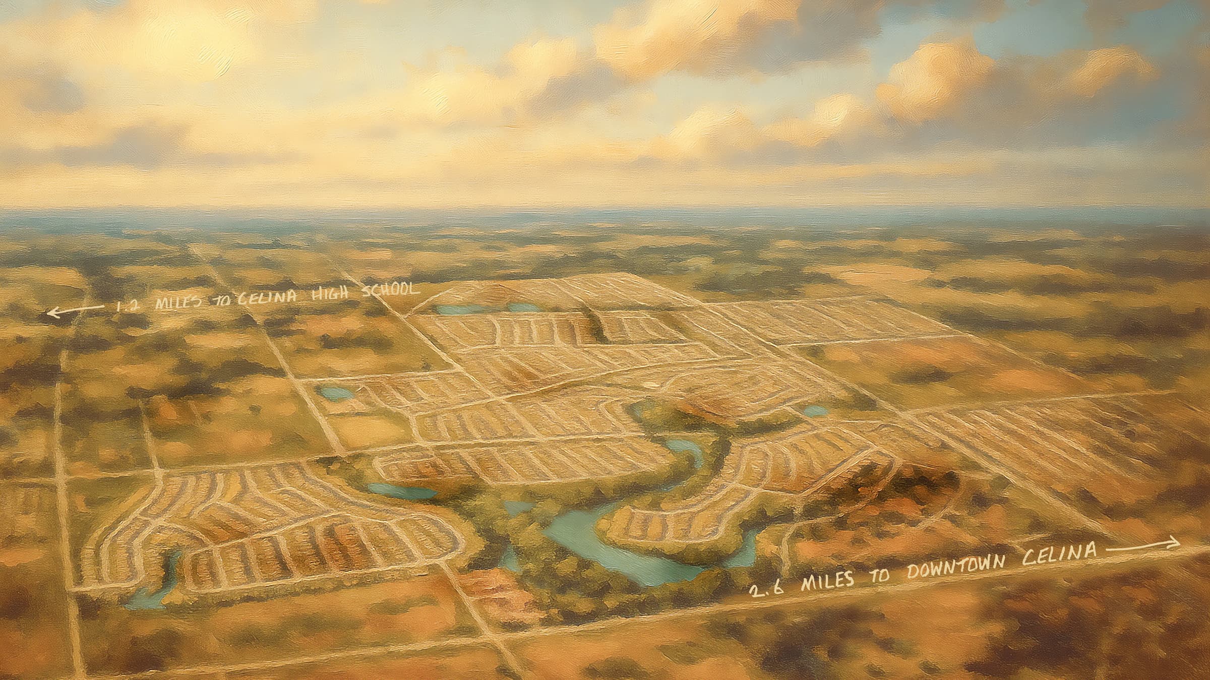 A stylized map of the Ramble community boundary.